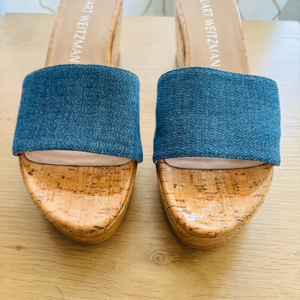 Stuart Weitzman Blue‎ Wedge Sandals - Picture 4 of 9